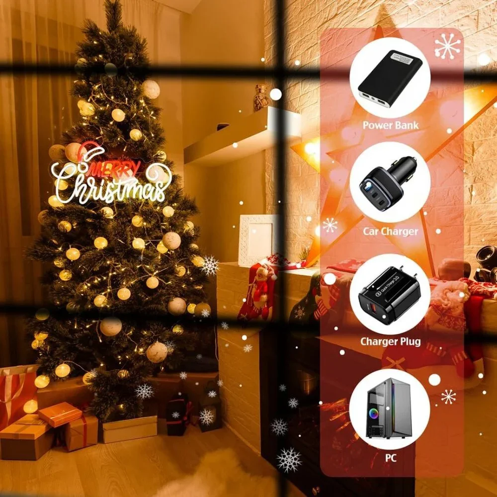 Christmas Neon Sign Led Candy Dimmable Light Up Sign for Wall Decorations